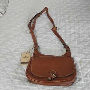 Brown Patricia Nash Leather Saddlebag Crossbody